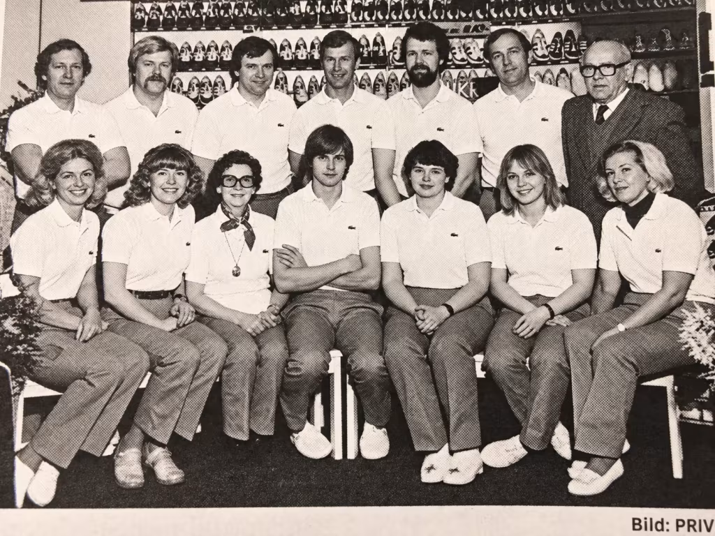 Personal vid Rodins Sport, sannolikt mitten av 1980-talet