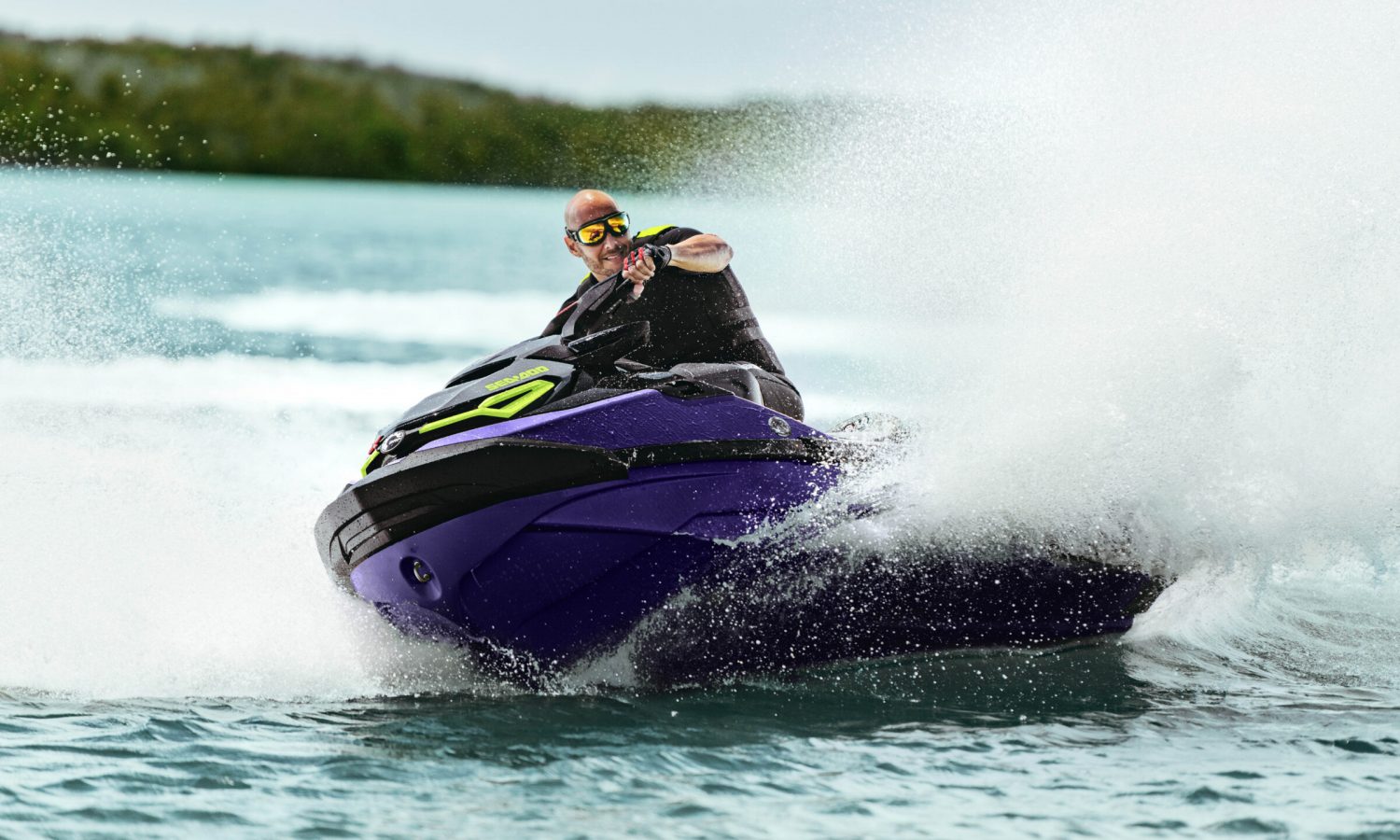 Man speeding with a Sea-Doo RXT-X and the Rotax 160 ACE engine